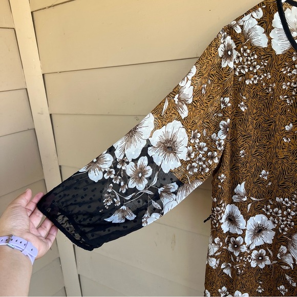 Anthropologie Fig and Flower Boho Shift Dress - Size PXL - Floral Hippie Peasant - Picture 2 of 5